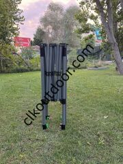 CLK 3x3 Metre Kısa Bagaj Boy 115 cm Katlanabilir Gazebo Çadır 2 Yan Perdeli Krem
