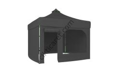 CLK 4x4 40 mm Katlanabilir Tente Gazebo Çadır Gazebo Çadır 3 Yan Kapalı 1 Yan Kapı ve Pencereli Gri