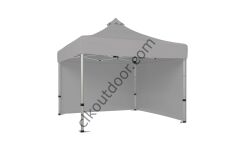 CLK 3x3 Metre Kısa Bagaj Boy 115 cm Katlanabilir Gazebo Çadır 2 Yan Perdeli Açık Gri