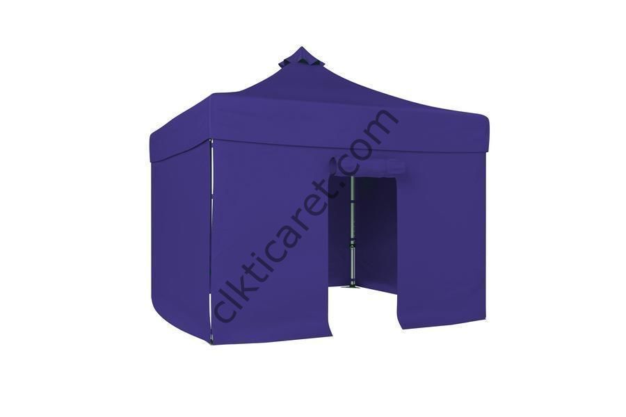 CLK 3x3 40 mm Katlanabilir Tente Gazebo Çadır Gazebo Çadır 3 Yan Kapalı 1 Kapılı Lacivert