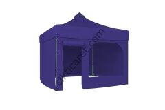 CLK 4x4 40 mm Katlanabilir Tente Gazebo Çadır Gazebo Çadır 3 Yan Kapalı 1 Yan Kapı ve Pencereli Lacivert