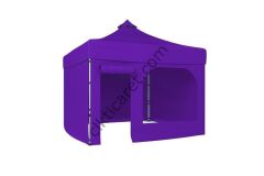 CLK 4x4 40 mm Katlanabilir Tente Gazebo Çadır Gazebo Çadır 3 Yan Kapalı 1 Yan Kapı ve Pencereli Mor