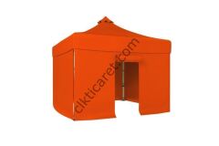 CLK 3x3 40 mm Katlanabilir Tente Gazebo Çadır Gazebo Çadır 3 Yan Kapalı 1 Kapılı Turuncu