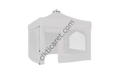 CLK 4x4 40 mm Katlanabilir Tente Gazebo Çadır Gazebo Çadır 2 Yan Pencereli 1 Yan Aksesuarsız 1 Yan Kapı ve Pencereli Beyaz