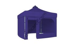 CLK 3x3 40 mm Katlanabilir Tente Gazebo Çadır Gazebo Çadır 3 Yan Kapalı 1 Yan Kapı ve Pencereli Lacivert