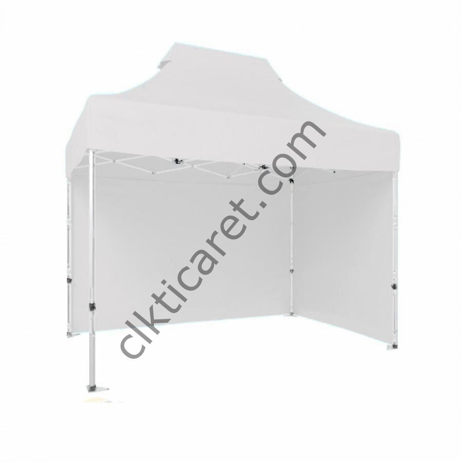 CLK 2x3 Katlanabilir Tente Gazebo Portatif Çadır 30 mm 2 Yan Kapalı Beyaz