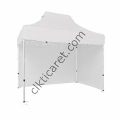 CLK 2x3 Katlanabilir Tente Gazebo Portatif Çadır 30 mm 2 Yan Kapalı Beyaz