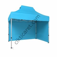 CLK 2x3 Katlanabilir Tente Gazebo Portatif Çadır 30 mm 2 Yan Kapalı Açık Mavi (Turkuaz)