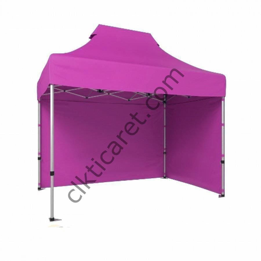 CLK 2x3 Katlanabilir Tente Gazebo Portatif Çadır 30 mm 2 Yan Kapalı Pembe