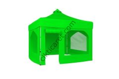 CLK 3x3 40 mm Katlanabilir Tente Gazebo Çadır Gazebo Çadır 2 Yan Pencereli 1 Yan Aksesuarsız 1 Yan Kapı ve Pencereli Açık Yeşil
