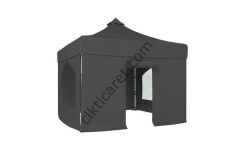 CLK 4x4 40 mm Katlanabilir Tente Gazebo Çadır Gazebo Çadır 2 Yan Pencereli 1 Yan Aksesuarsız 1 Yan Kapılı Gri