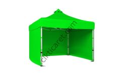 CLK 4x4 52mm Kalın Alüminyum Katlanabilir Tente Gazebo Çadır 3 Kenar Kapalı Açık Yeşil