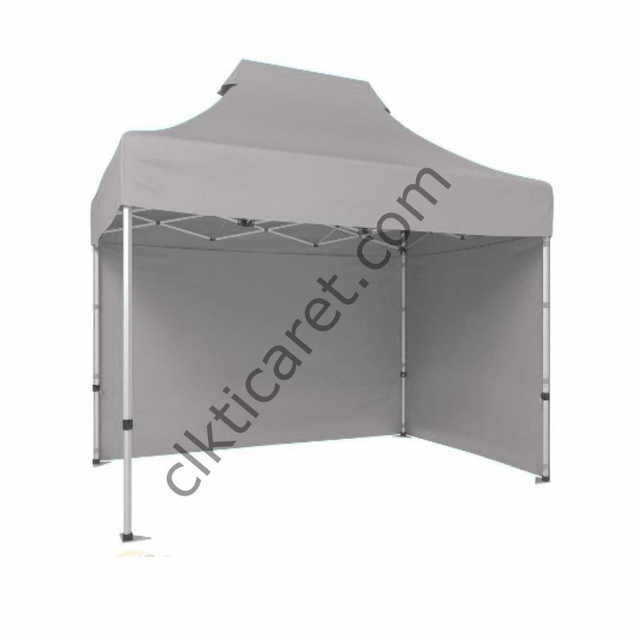 CLK 2x3 Katlanabilir Tente Gazebo Portatif Çadır 30 mm 2 Yan Kapalı Açık Gri