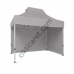 CLK 2x3 Katlanabilir Tente Gazebo Portatif Çadır 30 mm 2 Yan Kapalı Açık Gri