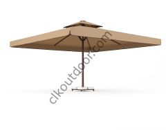 CLK 6x6 Metre Saçaklı LUX Model Krank Sistem Teleskopik Şemsiye Q90 Profil Gri - Metal Hareketli Ayak 8 Mermerli (100x100cm 430 kg)