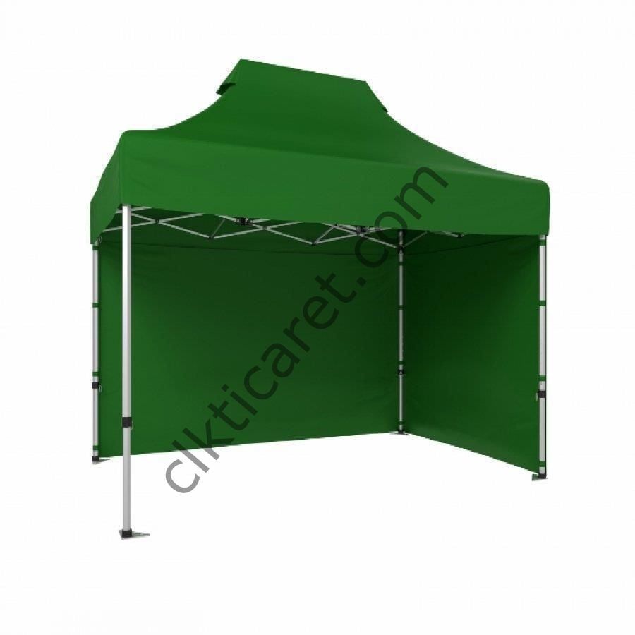 CLK 2x3 Katlanabilir Tente Gazebo Portatif Çadır 30 mm 2 Yan Kapalı Benetton Yeşil
