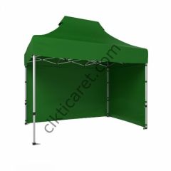 CLK 2x3 Katlanabilir Tente Gazebo Portatif Çadır 30 mm 2 Yan Kapalı Benetton Yeşil