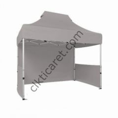 CLK 2x3 Katlanabilir Tente Gazebo Portatif Çadır 1 Tam Duvar 2 Yarım Duvar Açık Gri