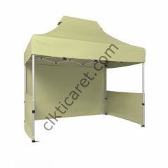 CLK 2x3 Katlanabilir Tente Gazebo Portatif Çadır 1 Tam Duvar 2 Yarım Duvar Krem
