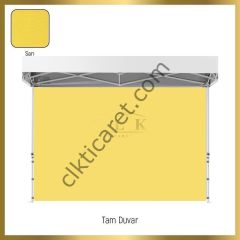 CLK 2x3 Katlanabilir Tente Gazebo Portatif Çadır 1 Tam Duvar 2 Yarım Duvar Krem