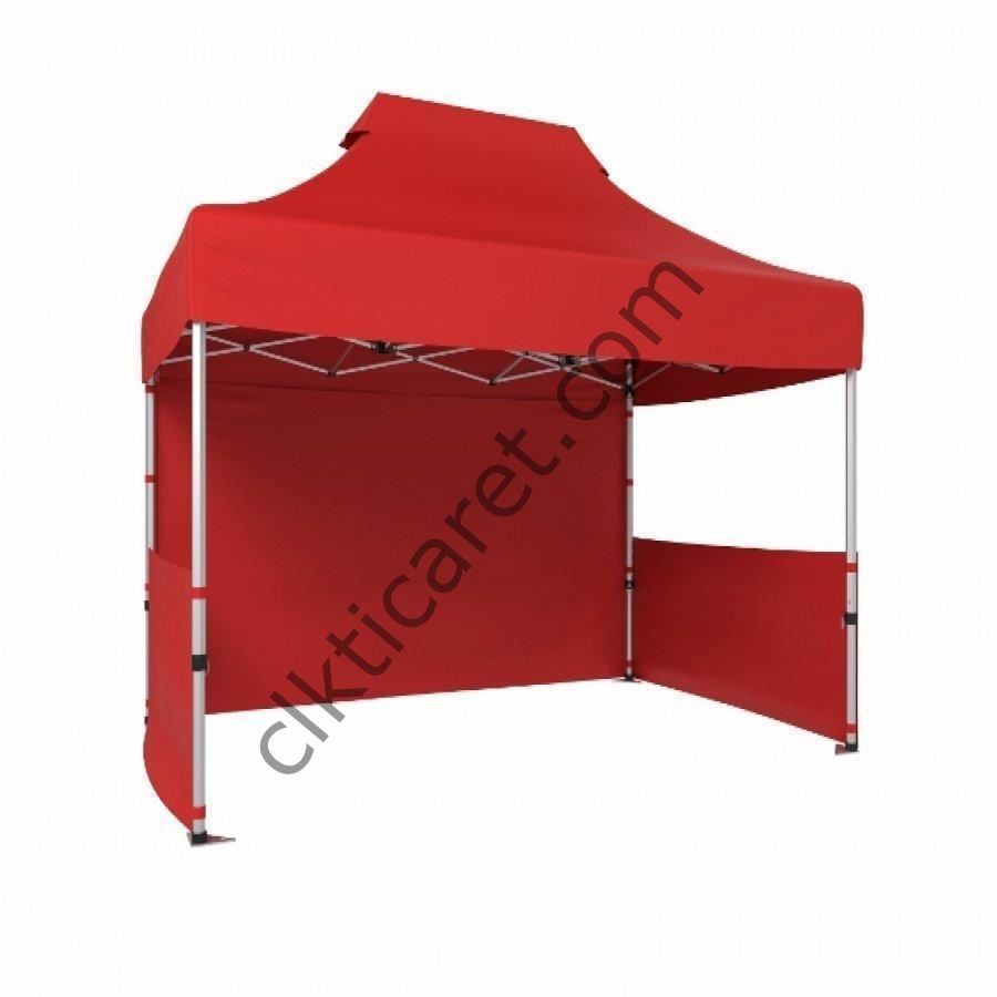 CLK 2x3 Katlanabilir Tente Gazebo Portatif Çadır 1 Tam Duvar 2 Yarım Duvar Kırmızı
