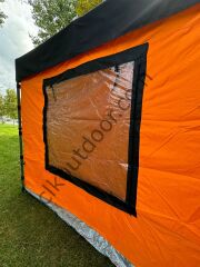 CLK 3x3 mt Gazebo Katlanabilir Kısa Bagaj Boy 115 cm Gazebo Portatif Kamp Çadırı Turuncu Turuncu