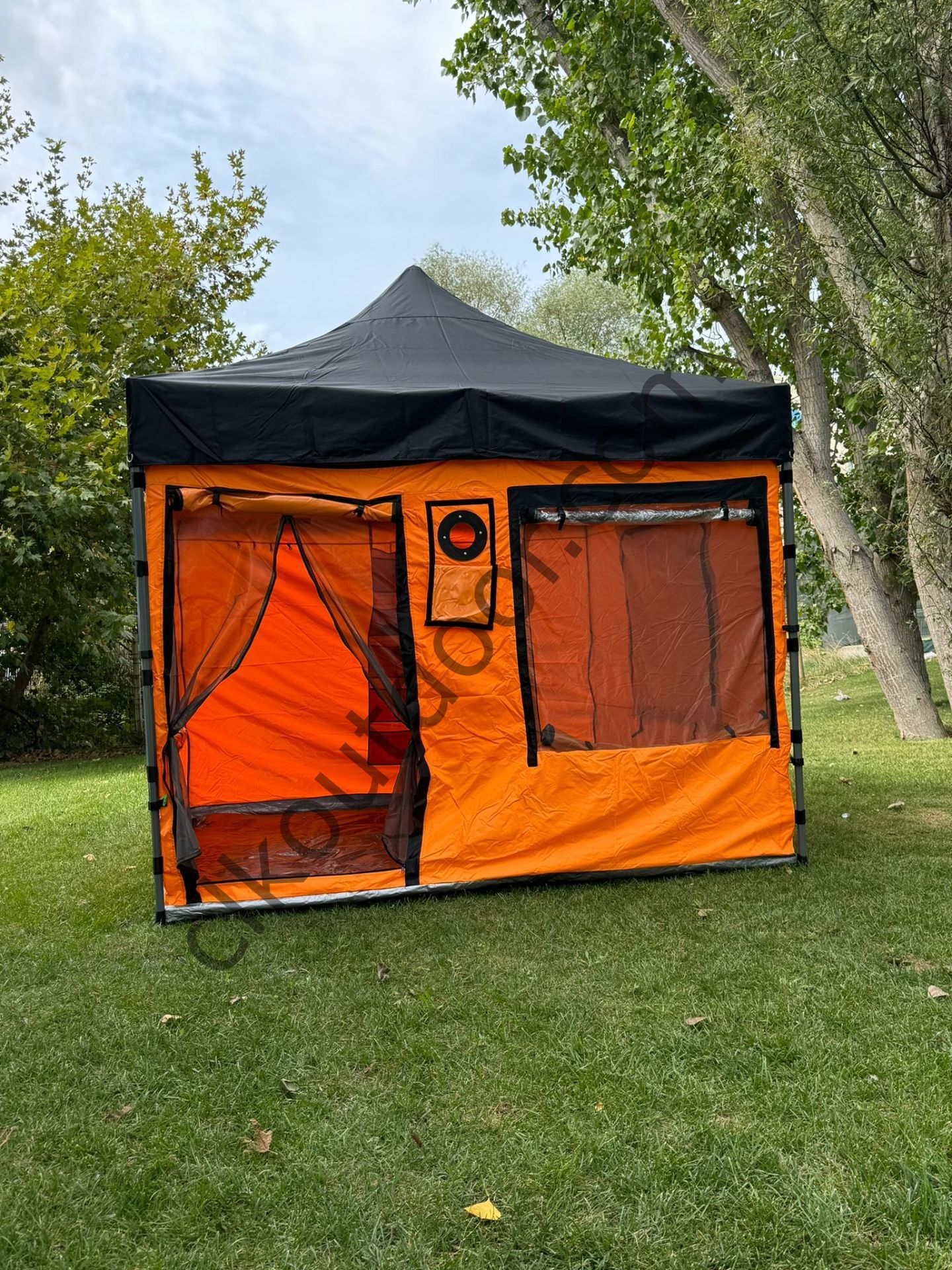 CLK 3x3 mt Gazebo Katlanabilir Kısa Bagaj Boy 115 cm Gazebo Portatif Kamp Çadırı Turuncu Turuncu