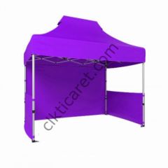 CLK 2x3 Katlanabilir Tente Gazebo Portatif Çadır 1 Tam Duvar 2 Yarım Duvar Lila