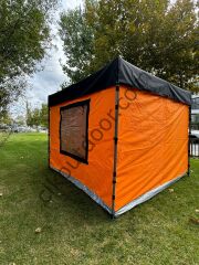 CLK 3x3 mt Gazebo Katlanabilir Kısa Bagaj Boy 115 cm Gazebo Portatif Kamp Çadırı Turuncu Krem