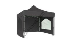 CLK 4x4 40 mm Katlanabilir Tente Gazebo Çadır Gazebo Çadır 3 Yan Duvarlı 2 Pencereli Gri