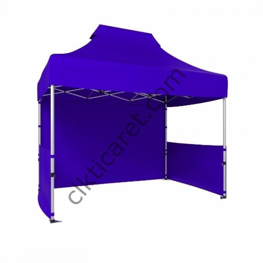 CLK 2x3 Katlanabilir Tente Gazebo Portatif Çadır 1 Tam Duvar 2 Yarım Duvar Saks Mavi