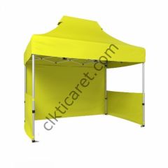 CLK 2x3 Katlanabilir Tente Gazebo Portatif Çadır 1 Tam Duvar 2 Yarım Duvar Sarı