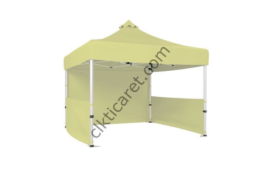 CLK 3x3 40 mm Katlanabilir Tente Gazebo Çadır Gazebo Çadır 1 Tam Duvar 2 Yarım Duvar Krem
