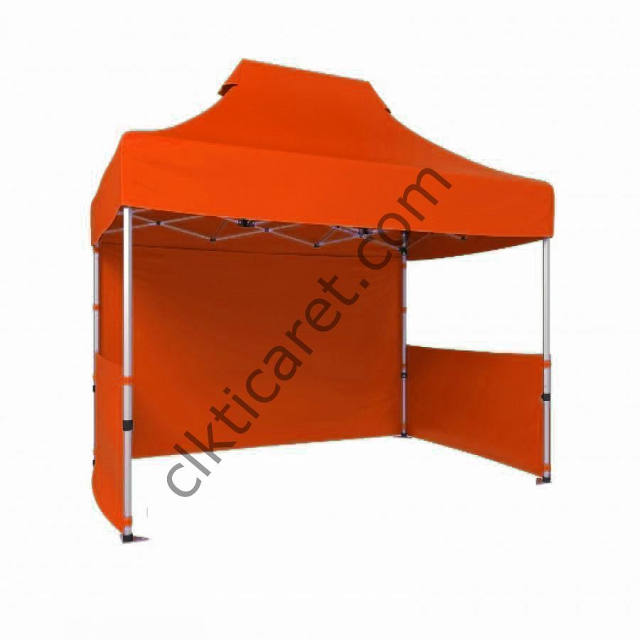 CLK 2x3 Katlanabilir Tente Gazebo Portatif Çadır 1 Tam Duvar 2 Yarım Duvar Turuncu
