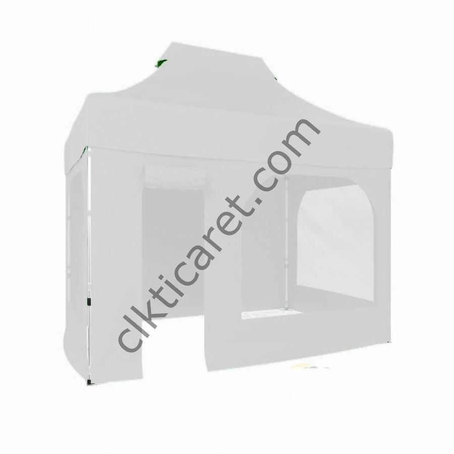 CLK 2x3 Katlanabilir Tente Gazebo Portatif Çadır 2 Yan Pencereli 1 Yan Aksesuarsız 1 Yan Kapı ve Pencereli Beyaz