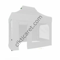 CLK 2x3 Katlanabilir Tente Gazebo Portatif Çadır 2 Yan Pencereli 1 Yan Aksesuarsız 1 Yan Kapı ve Pencereli Beyaz