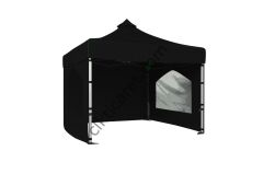 CLK 4x4 40 mm Katlanabilir Tente Gazebo Çadır Gazebo Çadır 3 Yan Duvarlı 2 Pencereli Siyah