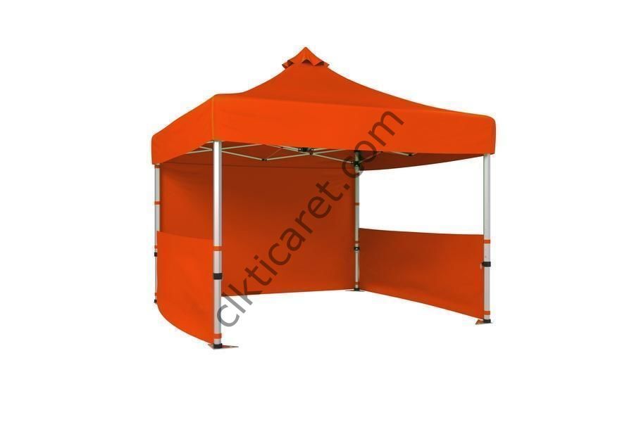 CLK 3x3 40 mm Katlanabilir Tente Gazebo Çadır Gazebo Çadır 1 Tam Duvar 2 Yarım Duvar Turuncu