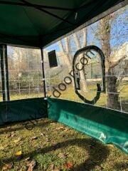 CLK 3x3 40 mm Profil Kış Bahçesi Karavan Çadırı Şeffaf Brandalı Gazebo Katlanır Çadır Portatif Tente