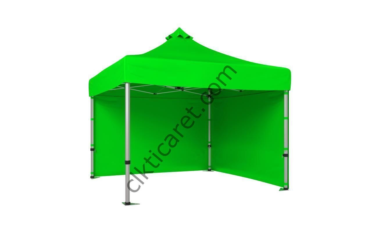 CLK 3x3 40 mm Katlanabilir Tente Gazebo Çadır Gazebo Çadır 2 Yan Kapalı Açık Yeşil