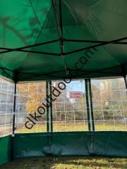 CLK 3x3 40 mm Alüminyum Profil Kış Bahçesi Karavan Çadırı Şeffaf Brandalı Gazebo Katlanır Çadır Portatif Tente