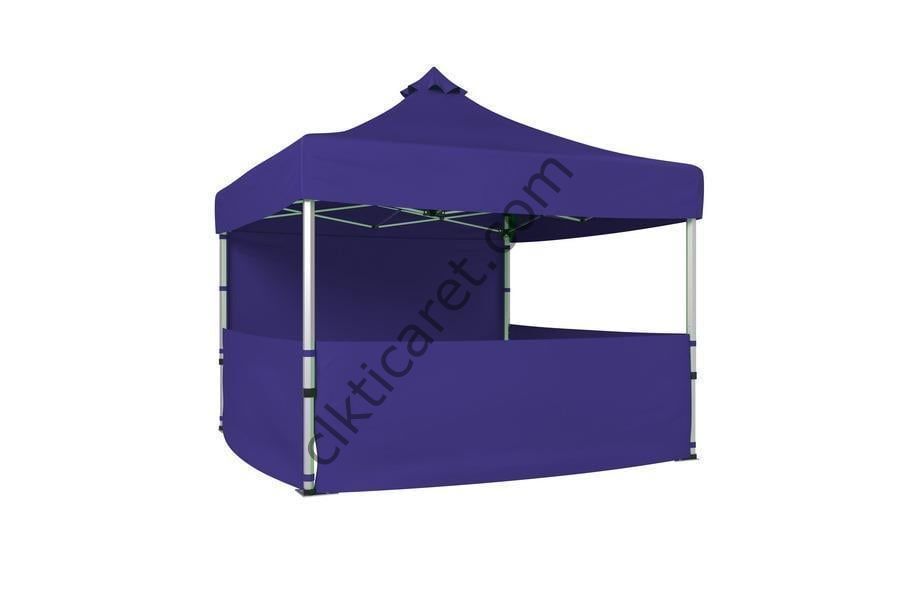 CLK 4x4 40 mm Katlanabilir Tente Gazebo Çadır Gazebo Çadır 1 Tam Duvar 3 Yarım Duvar Lacivert