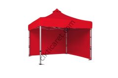 CLK 3x3 40 mm Katlanabilir Tente Gazebo Çadır Gazebo Çadır 2 Yan Kapalı Kırmızı