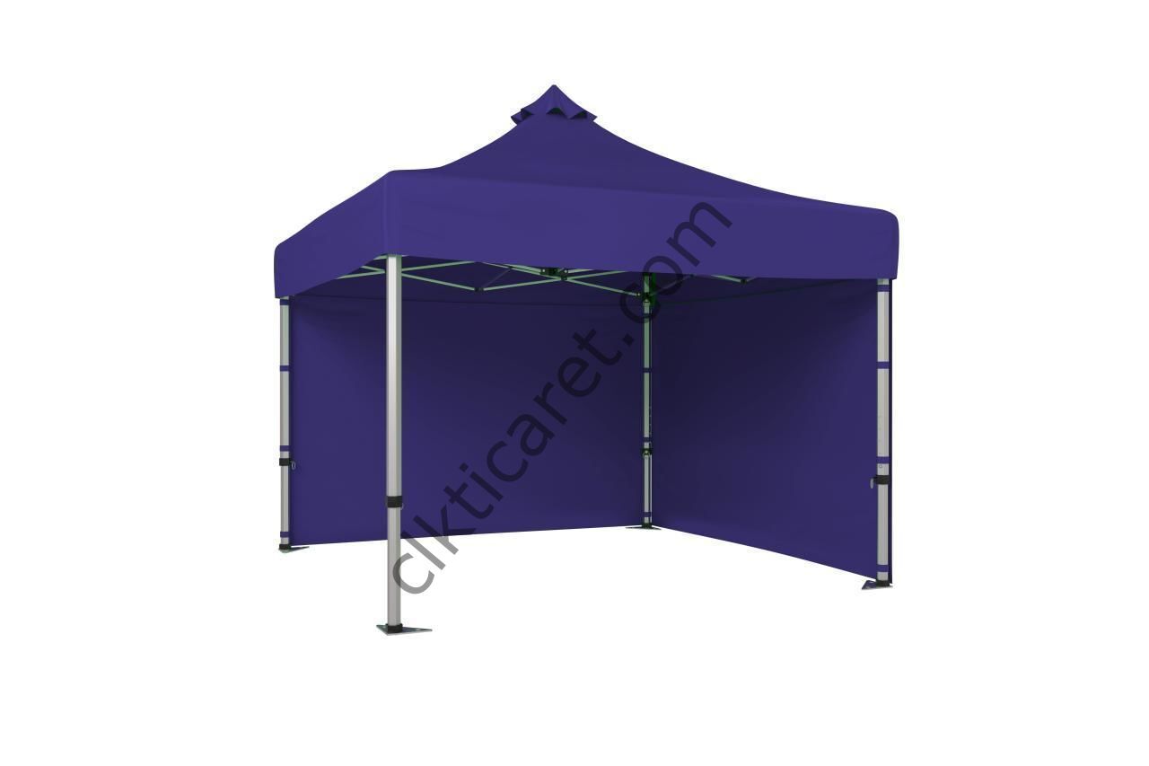 CLK 3x3 40 mm Katlanabilir Tente Gazebo Çadır Gazebo Çadır 2 Yan Kapalı Lacivert