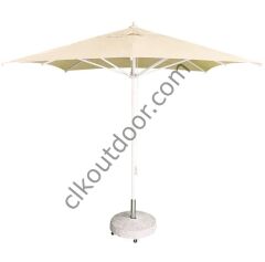 CLK 2x2 mt Mega Şemsiye Q50 Bahçe Cafe Otel Havuz Plaj Şemsiyeleri Sarı - Metal Hareketli Ayak 4 Mermerli (60x60cm 80 kg)