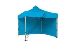 CLK 3x3 40 mm Katlanabilir Tente Gazebo Çadır Gazebo Çadır 2 Yan Kapalı Açık Mavi (Turkuaz)