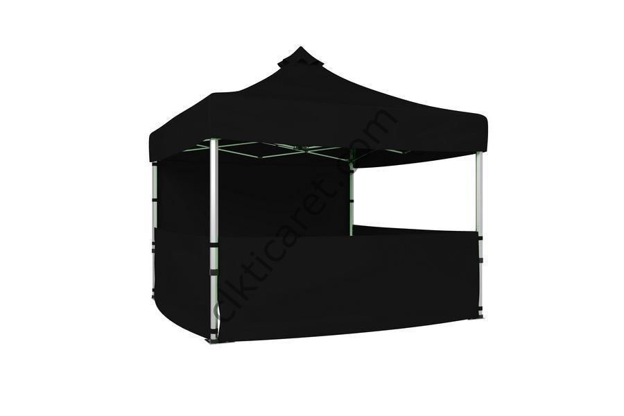 CLK 4x4 40 mm Katlanabilir Tente Gazebo Çadır Gazebo Çadır 1 Tam Duvar 3 Yarım Duvar Siyah
