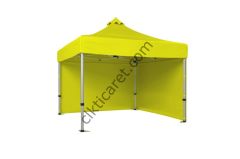 CLK 3x3 40 mm Katlanabilir Tente Gazebo Çadır Gazebo Çadır 2 Yan Kapalı Sarı