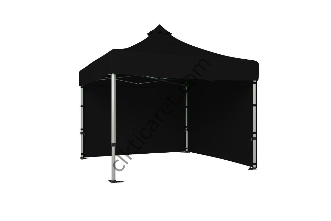 CLK 3x3 40 mm Katlanabilir Tente Gazebo Çadır Gazebo Çadır 2 Yan Kapalı Siyah