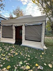 CLK 3x4.5 mt 52 mm Kalın Alüminyum Karavan Çadırı Kış Bahçesi Portatif Katlanabilir Tente İstemiyorum - Standart Donanım